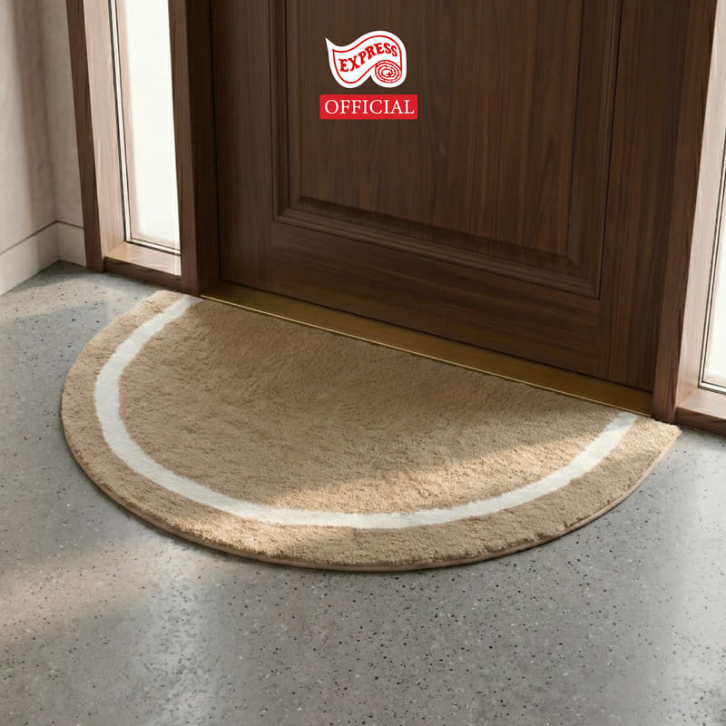 พรมเช็ดเท้าหน้าประตู EXPRESS CARPET รุ่น EH2-4 ขนาด ครึ่งวงกลม 45X75 ซม. หนา 20 มม. สีน้ำตาล 